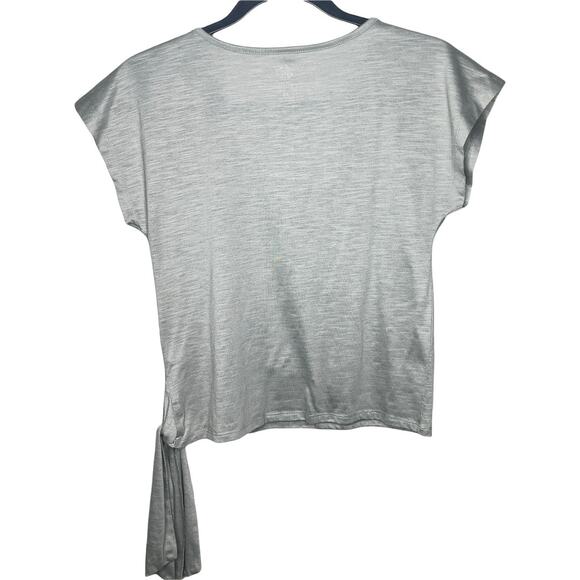 Jessica Simpson Short Sleeve Side Tie Blouse Beach Bird Graphic Size XS - Picture 4 of 7